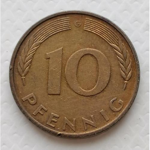 Германия 10 пфеннигов 1990г. Метка G. 