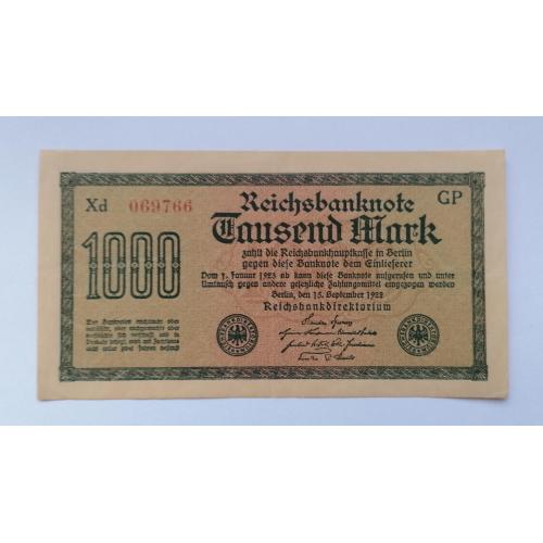 Германия 1000 марок 1922г. VF. 