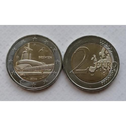 Германия 2 евро 2026г. Бремен, музей климатических зон. 