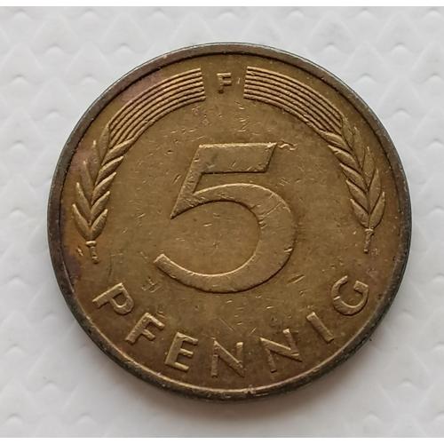 Германия 5 пфеннигов 1981г. Метка F. 