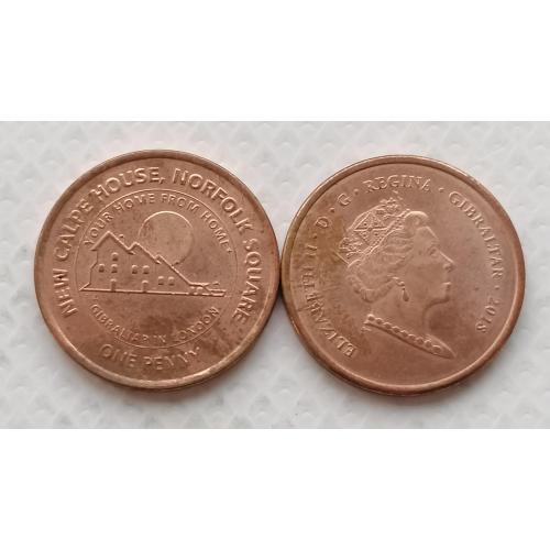 Гибралтар 1 пенни 2018г. ВА. Новый дом "Calpe House". 