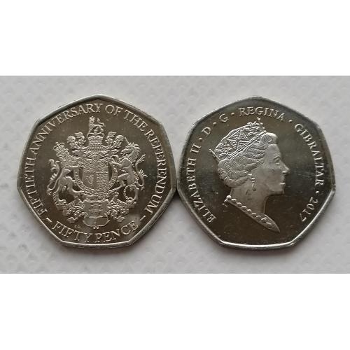 Гибралтар 50 пенсов 2017г. Референдум. ВА. 