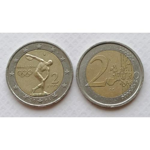 Греция 2 евро 2 евро 2004г. Олимпийские игры Афины. 