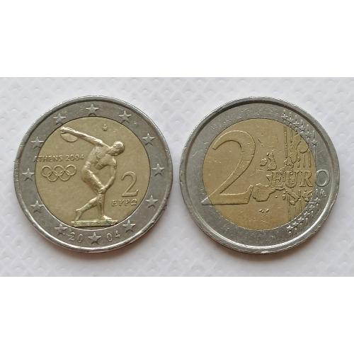 Греция 2 евро 2 евро 2004г. Олимпийские игры Афины. 