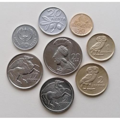 Греция набор 8 монет 1973г. Хунта. 