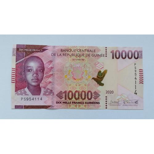 Гвинея 10 000 франков 2020г. UNC. 