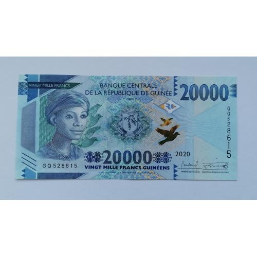 Гвинея 20000 франков 2020г. UNC. 