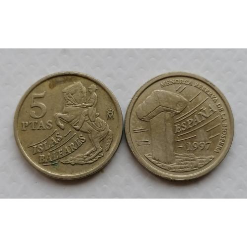 Испания 5 песет 1997г. Болеарские острова. 