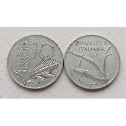 Италия 10 лир 1955г.
