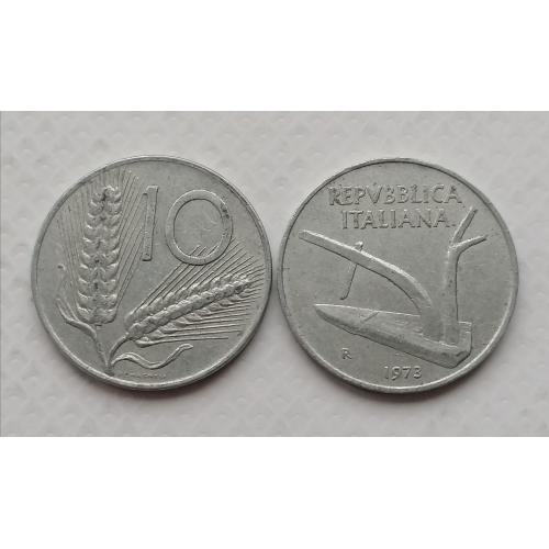 Италия 10 лир 1973г.
