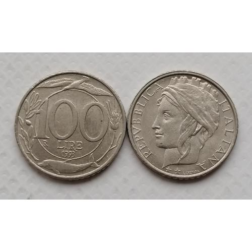 Италия 100 лир 1993г. Большая голова. 