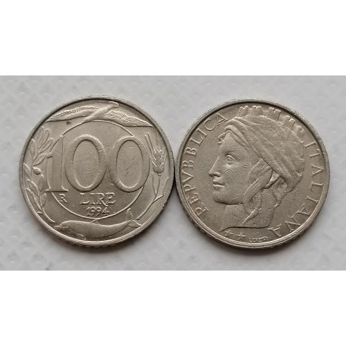 Италия 100 лир 1994г.