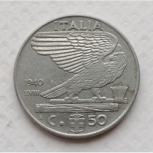 Италия 50 чентезимо 1940г.