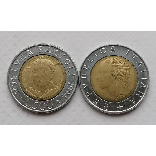 Италия 500 лир 1994г. Лука Пичоли. 