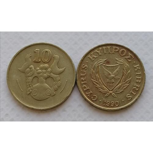 Кипр 10 центов 1990г.