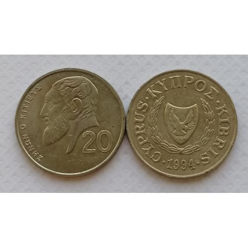 Кипр 20 центов 1994г.