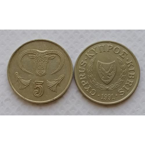 Кипр 5 центов 1991г.