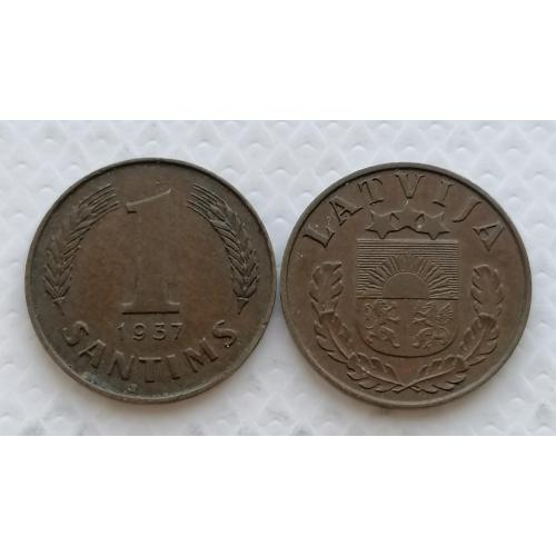 Латвия 1 сантим 1937г.