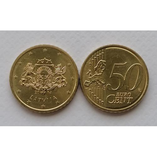 Латвия 50 евроцентов 2014г.