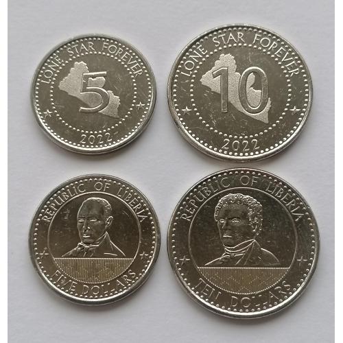 Либерия 5 и 10 долларов 2022г.
