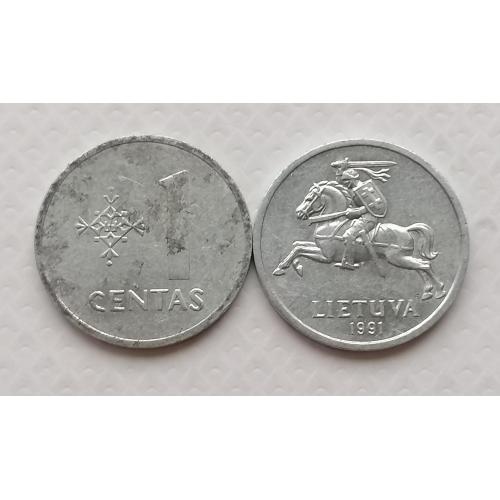 Литва 1 цент 1991г.