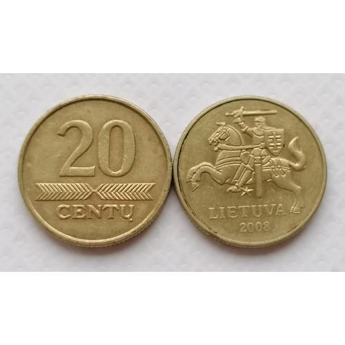 Литва 20 центов 2008г.