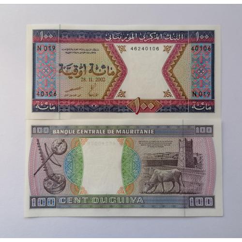 Мавритания 100 угий 2002г. UNC. 