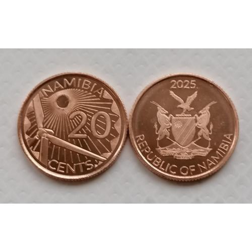 Намибия 20 центов 2025г.