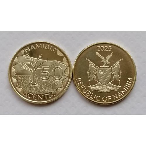 Намибия 50 центов 2025г.