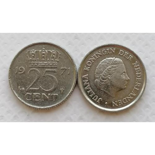Нидерланды 25 центов 1971г.