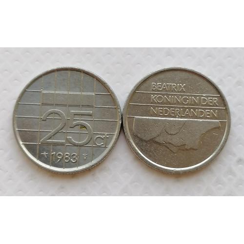 Нидерланды 25 центов 1983г.