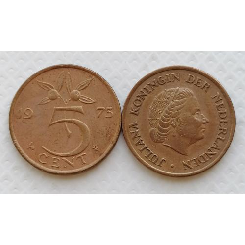 Нидерланды 5 центов 1973г.