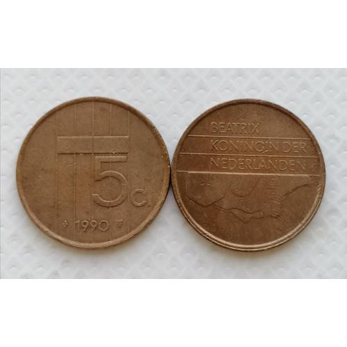 Нидерланды 5 центов 1990г.
