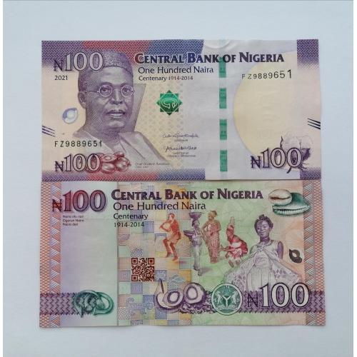 Нигерия 100 найра 2021г. UNC. 