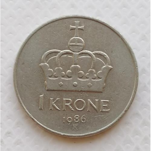 Норвегия 1 крона 1986г.