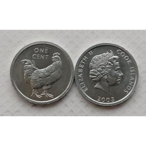 Остров Кука 1 цент 2003г. Петух. 