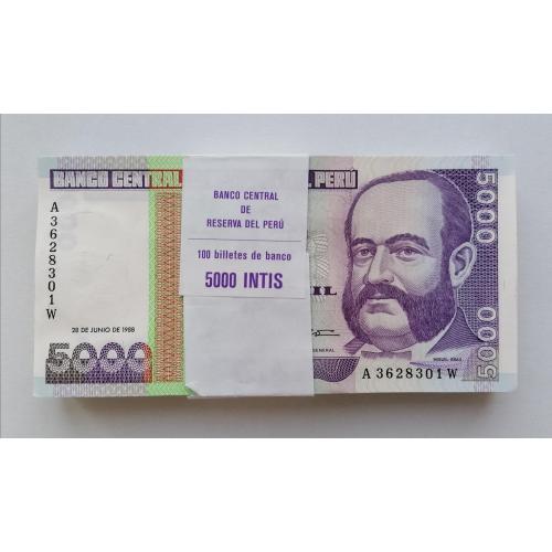 Перу 5000 инт 1988г. aUNC /UNC. 