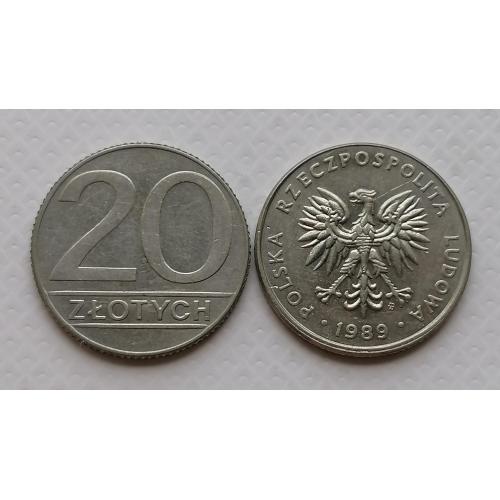 Польша 20 злотых 1989г.