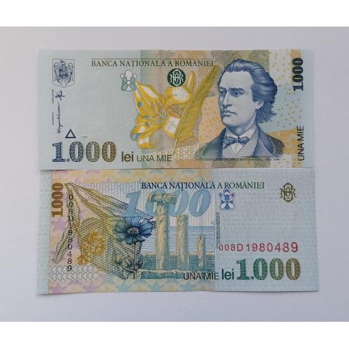 Румыния 1000 лей 1998г. UNC. 