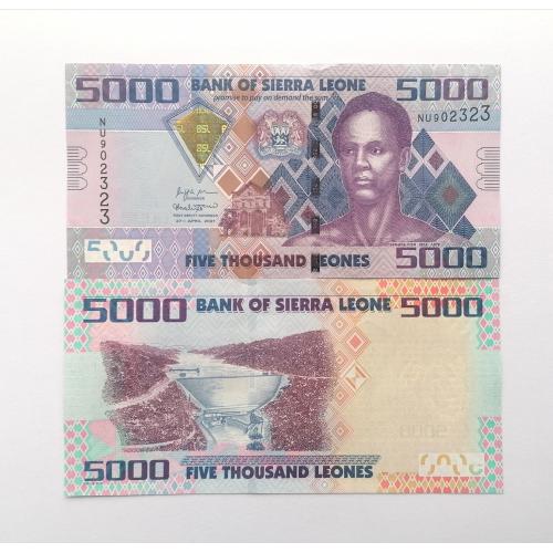 Сьерра Леоне 5000 леоне 2021г. UNC. 