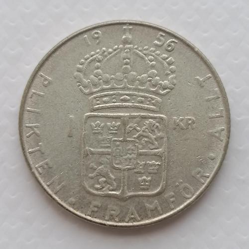 Швеция 1 крона 1956г. Серебро. 