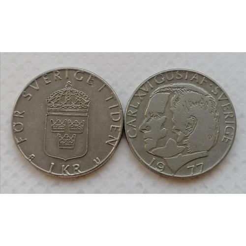 Швеция 1 крона 1977г.
