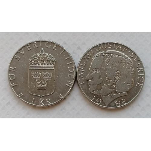 Швеция 1 крона 1982г.