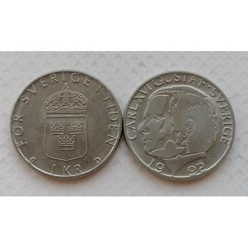 Швеция 1 крона 1992г.