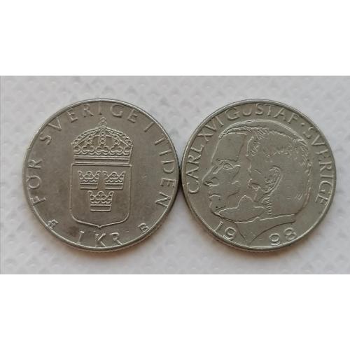 Швеция 1 крона 1998г.