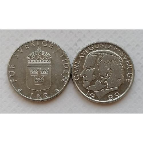 Швеция 1 крона 1999г.
