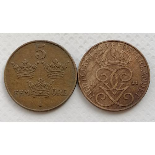 Швеция 5 ере 1921г.