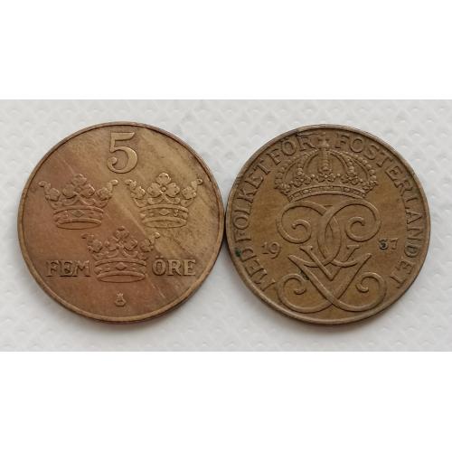 Швеция 5 ере 1937г.