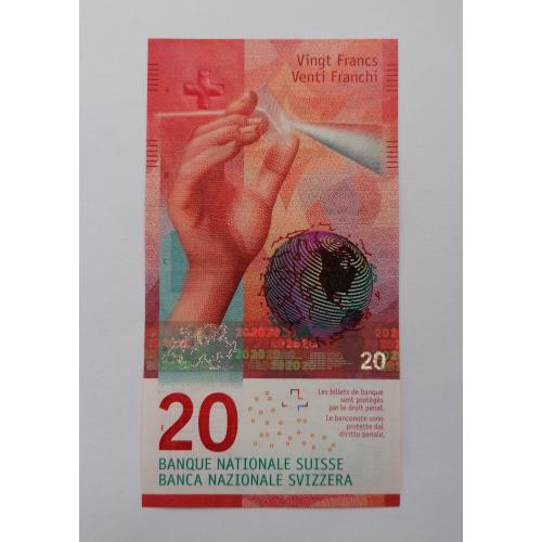 Швейцария 20 франков 2016г. aUNC. 