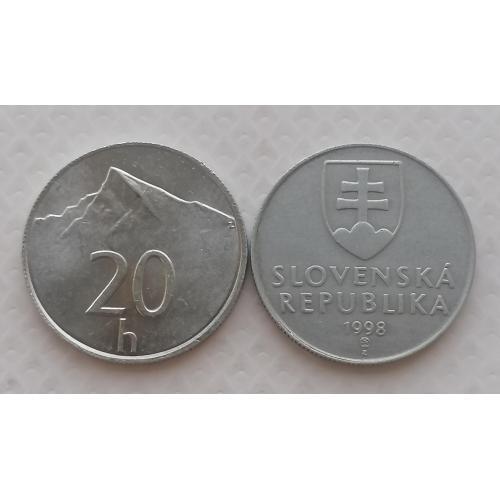 Словакия 20 геллеров 1998г.
